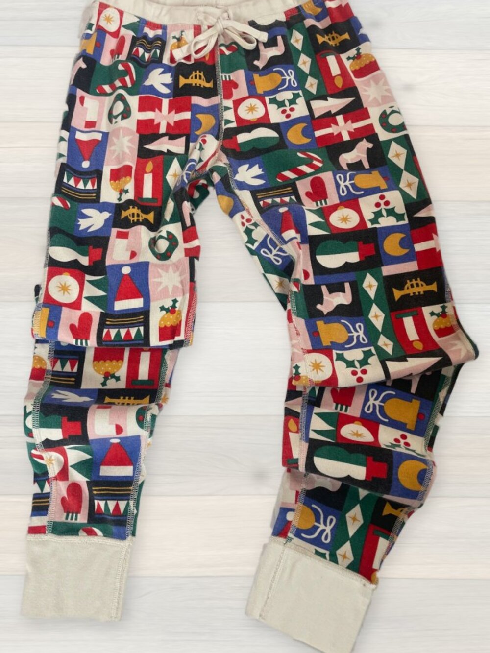 Hanna Andersson Organic Cotton Holiday Print Pajama Joggers Multicolor Size S